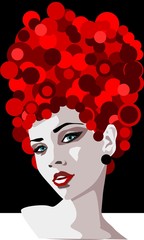 Ilustracja przedstawiająca portret pięknej kobiety © bruniewska
