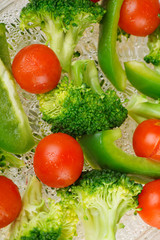 Freshly steamed vegetables closeup