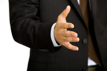 Businessman offering his hand for handshake