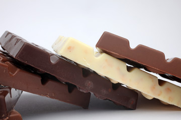 Close up of chocolate pieces