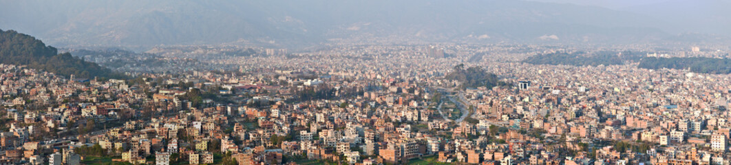 Fototapeta na wymiar North-West Kathmandu (capital of Nepal) from Swayambhunath hill.