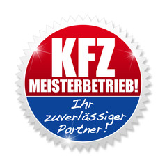 KFZ Meisterbetrieb! Button, Icon