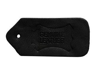 Black leather tag