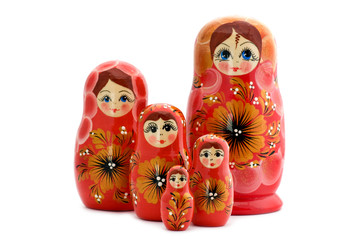 Red matrioshka close up