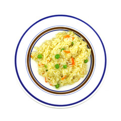 Rice pilaf in colorful dish