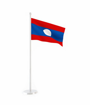 3D flag of Laos