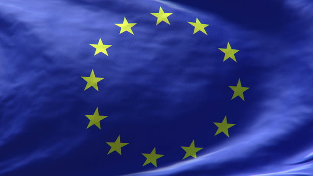 europe flag waving loop