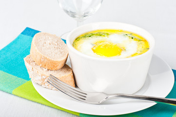 Spinach baked egg