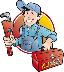 plumber vector badge