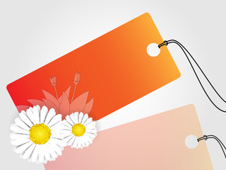 Spring fresh price tag with flowers