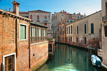 Venice, Canal and Boat.