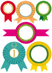 Set of six rosettes isolated on white