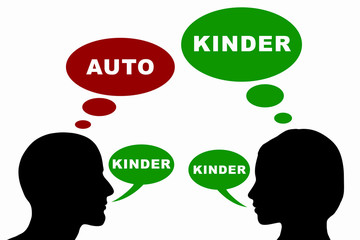 Mann und Frau Konzept - Auto / Kinder