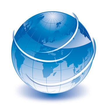 Globo mappamondo blu