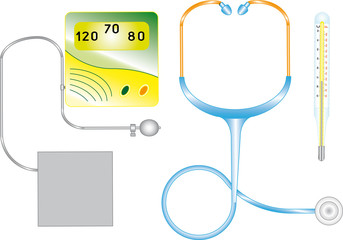 Abstract medical set isolated over white background