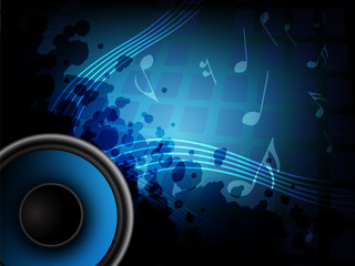 Abstract background with speaker and music bar