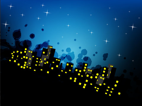 Abstract Night city background