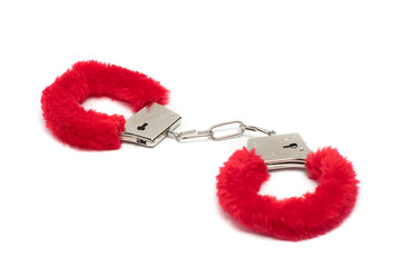 Red furry handcuffs