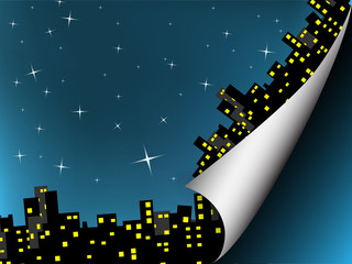 Paper with flex corner - night city theme
