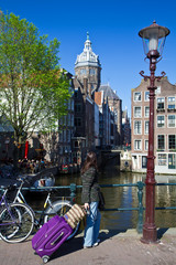 Obraz premium Turista in Amsterdam