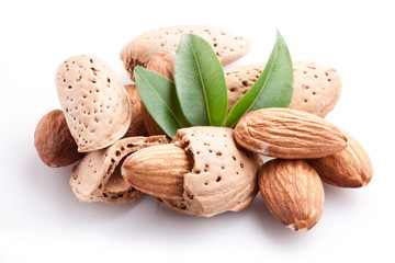 Group of almond nuts.