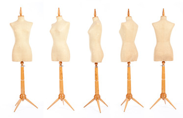 tailor mannequins isolated on white