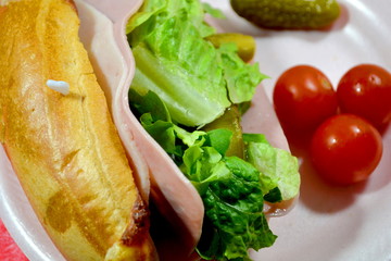 Ham Sandwich and Tomaotes