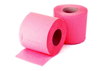 Toilet paper isolated on white
