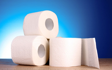 Toilet pape on blue background
