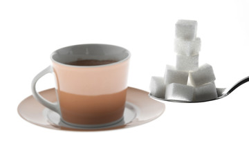 Viele Stücke Zucker zum süßen