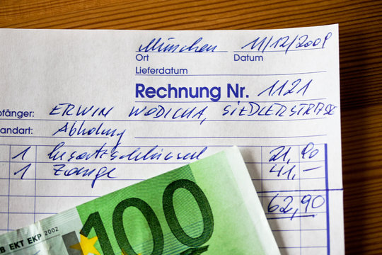 Handgeschriebene Rechnung