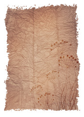 old vintage paper sheet with floral motif