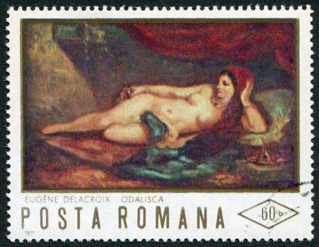 Postage stamp Romania 1971: Odalisque