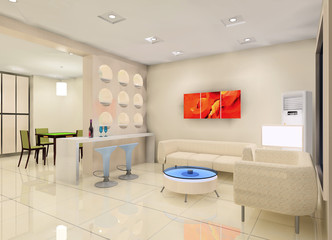 a modern living room design (interiors)