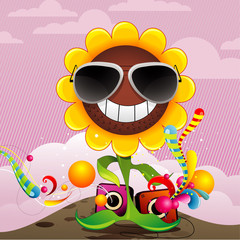 abstract sunflower character vector