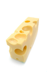 Swiss Cheese Isolated on White Background