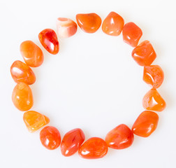 Ring of semi precious stones.  Over white