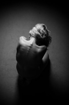 spin of nude girl in studio