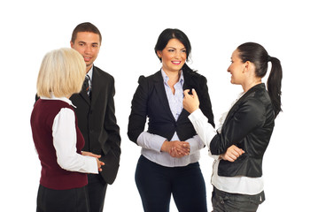 Group of business people having conversation