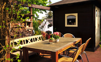 Garten Terrasse  Frühling