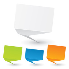 3d vector paper origami note / bubble set