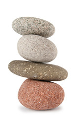 Fototapeta na wymiar Stack of pebbles isolated on the white
