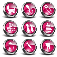 3D Baby Icons Set