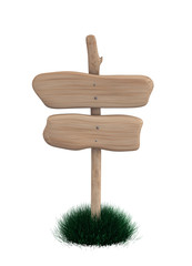 Wooden signboard from two boards