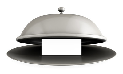 open tray with blank card