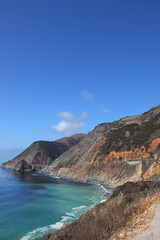 Azure tide on the rocky coast