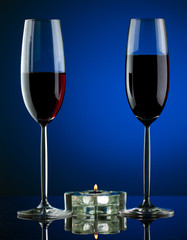 Glass of wine in studio