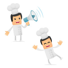 set of funny cartoon chef