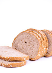 bread is cut with pieces