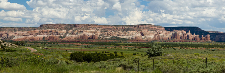Beautiful red sandstone rocks along an Arizona higway